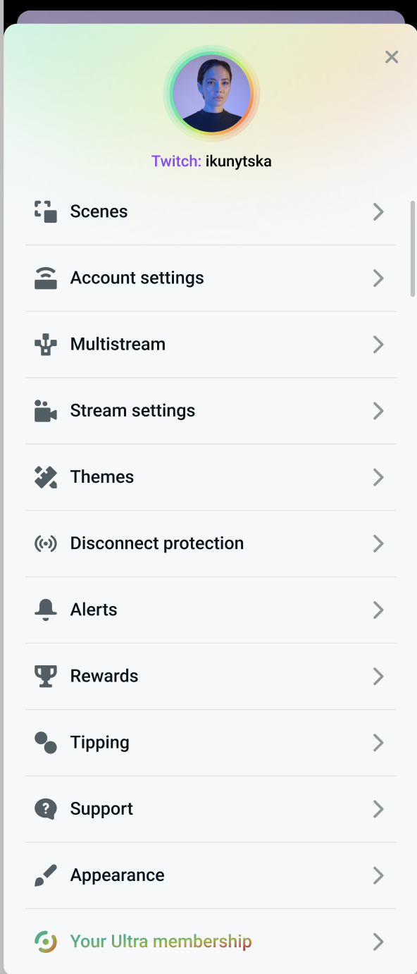 streamlabs mobile ios scenes